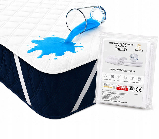 Ochraniacz na materac wodoodporny pikowany 90x200 mata podkład MED polski pranie w pralce, powłoka antyalergiczna, ochrona łóżka przed wilgocią