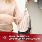 Żelazko parowe ceramiczne mocne ze stopą ceramiczną 3000W czarne do prasowania ubrań, uderzenie pary 190 g/min
