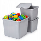 Pojemnik plastikowy z pokrywą organizer praktyczny szary 30l układaj w stos pudełko do przechowywania rzeczy 40x33x20 cm