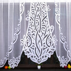 Firana gotowa żakardowa bez prasowania na żabki do pokoju kuchni 300x160 cm biała firanka w roślinny wzór, klasyczna