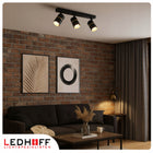 Lampa sufitowa LED kinkiet SPOT oprawa LISTWA 3x GU10 TUBA CZARNA złota oświetlenie ścienne 3-punktowe aluminiowe do