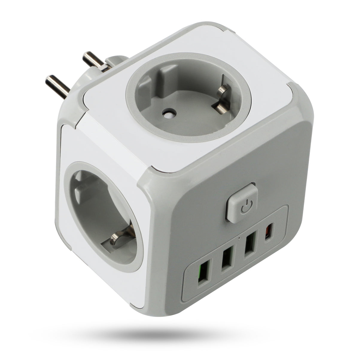 Przedłużacz Rozgałęźnik Kostka Trójnik Do Gniazdka Włącznik Ładowarka USB adapter elektryczny 3-wyjściowy z uziemieniem