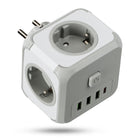Przedłużacz Rozgałęźnik Kostka Trójnik Do Gniazdka Włącznik Ładowarka USB adapter elektryczny 3-wyjściowy z uziemieniem