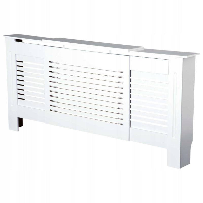 Maskownica Osłona Grzejnik Kaloryfer Obudowa Biała Regulowana 140-205cm panel dekoracyjny MDF, wys. 81,5 cm, szer. do