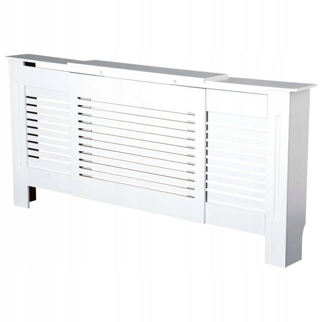 Maskownica Osłona Grzejnik Kaloryfer Obudowa Biała Regulowana 140-205cm panel dekoracyjny MDF, wys. 81,5 cm, szer. do 205 cm