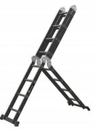 Drabina aluminiowa przegubowa stab.81cm wielofunkcyjna 4x4 kontrakt +podest 16 szczebli, wysokość robocza 5,6 m, udźwig