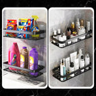 2X półka łazienkowa wisząca pod prysznic do łazienki mocna czarna loft metalowy organizer na kosmetyki, 30x13 cm