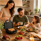 Opiekacz do kanapek panini grill toster elektryczny gofrownica 3W1 mocny nominalna czarny