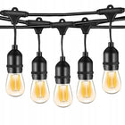 Girlanda Ogrodowa Świetlna 20M 40X Żarówka LED E27 + Przewód Wodoszczelna Sznur lamp na taras balkon altanę, kule 5 cm