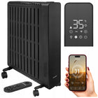 Grzejnik Olejowy Elektryczny Termostat 2500W 11 Żeber Czarny WiFi Pilot 500 mm 640 mm grzewcza