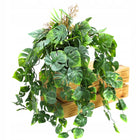 Sztuczna roślina zwis zwisająca monstera w czarnej doniczce 40 cm kwiat doniczkowy, dekoracja wnętrz, ozdoba do domu