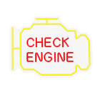 Neon plexi LED check engine żółto czerwony NNE21 Neolia szyld motoryzacyjny, dekoracja do warsztatu, kontrolka silnika