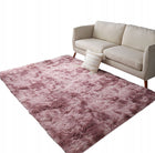 Dywan pluszowy shaggy rabbit różowy 100x150 CM miękki miły gruby futrzany poliester 30 mm do sypialni salonu przy łóżku