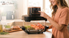 Frytkownica beztłuszczowa 1800W Air Fryer 12 programów 2 szklane misy 6L+4L czarny