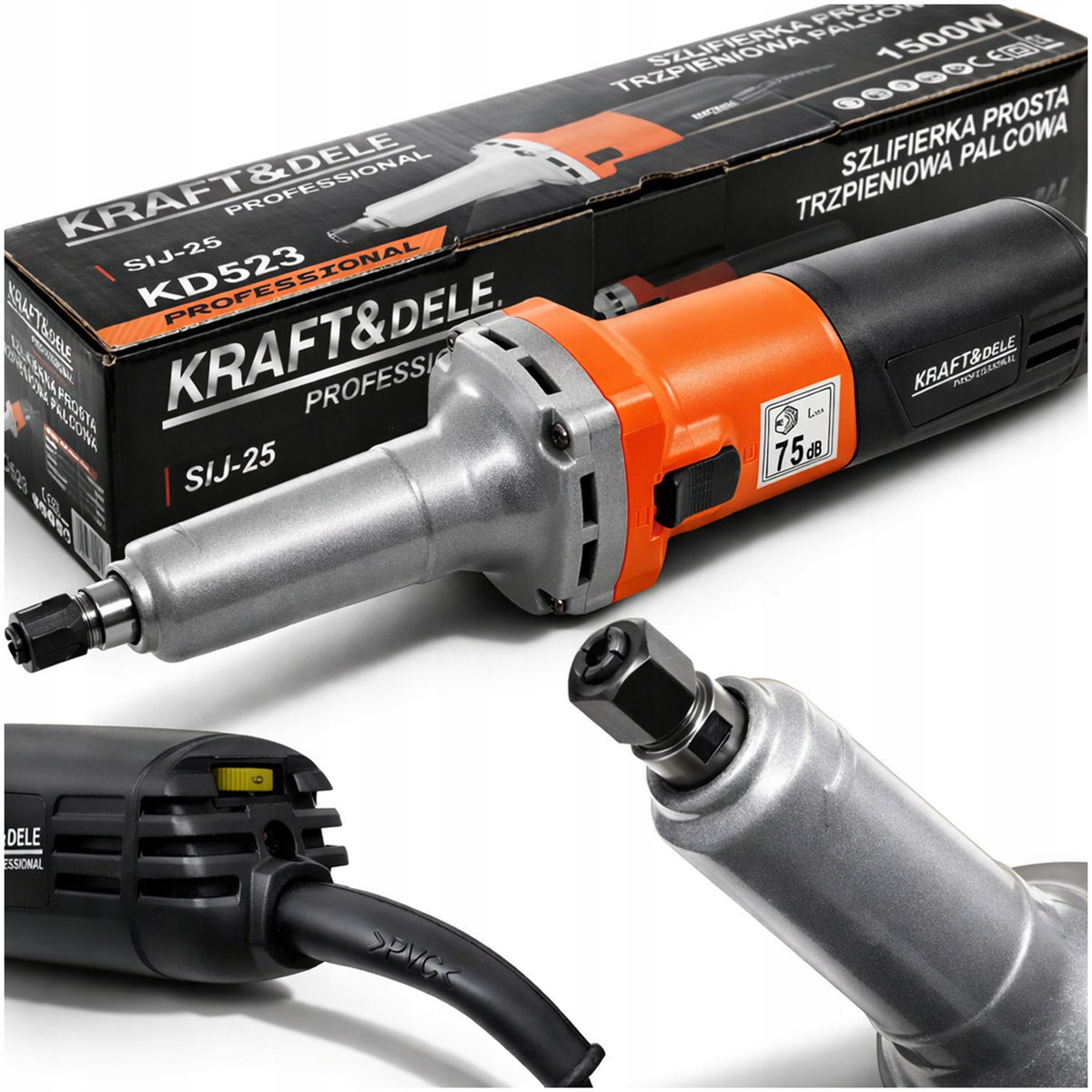 Szlifierka prosta trzpieniowa 6mm 1500W z regulacją obrotów