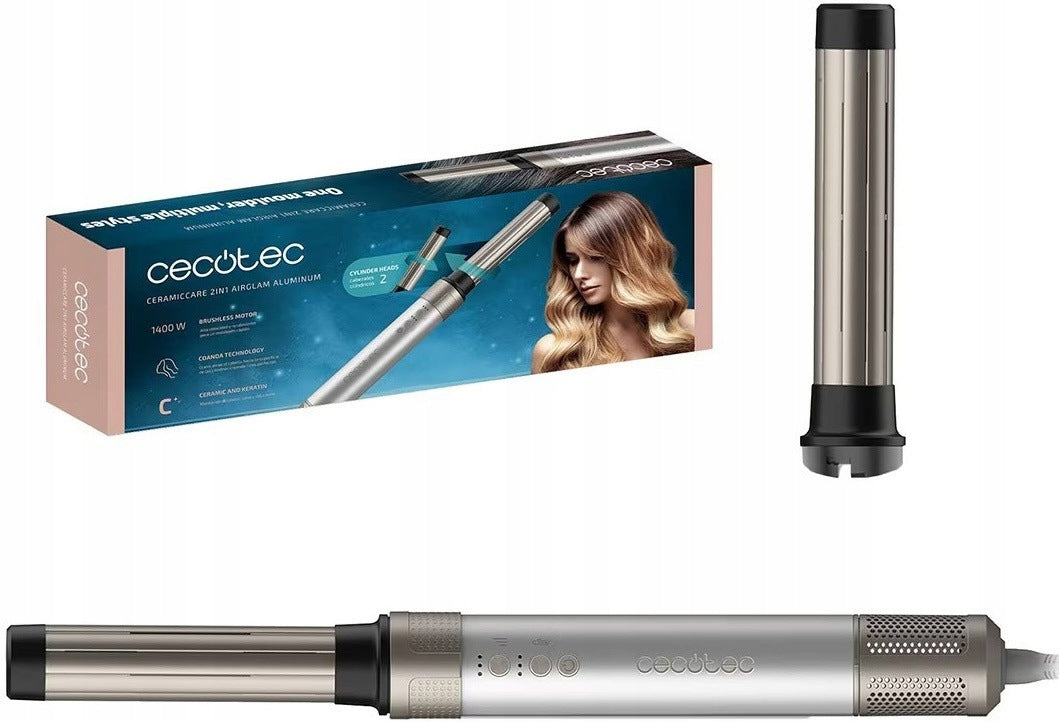 Styler Cecotec CeramicCare 2in1 AirGlam Aluminum lokówko-suszarka 1400 w srebrny/szary