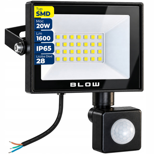 Halogen lampa czujnik ruchu zmierzchu 1600lm 20W LED PIR zewnętrzna IP65 naświetlacz ogrodowy, reflektor posesyjny, biały neutralny 4000K