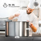 Garnek ze stali nierdzewnej - 58l - pokrywka kocioł gastronomiczny do gotowania, średnica 50 cm, wysokość 30 cm