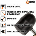 Młotek gumowy 1250g obuch 90mm trzonek metalowy do kostki i płytek Polax pobijak brukarski glazurniczy, układanie