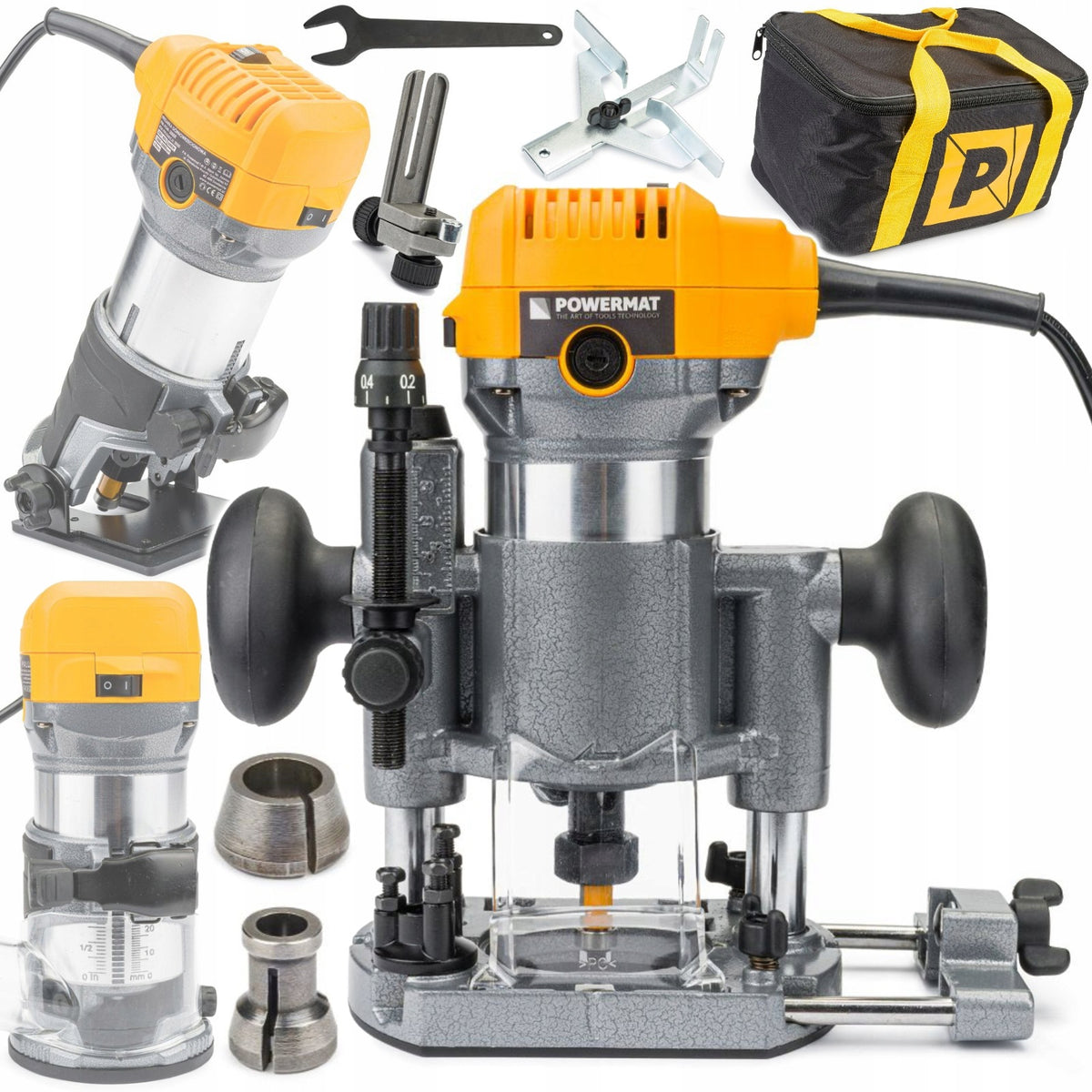Frezarka górnowrzecionowa krawędziowa 2000W wycinarka router do drewna, 30000 obr/min, głębokość 50 mm, tuleje 6 i 8 mm