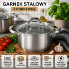 Garnek stalowy tradycyjny 22cm z pokrywką na GAZ 4l Ronner austria naczynie kuchenne do zup i dań jednogarnkowych