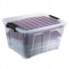 Pojemnik HomeBox 31 L do przechowywania z pokrywą pudełko plastikowe, organizer uniwersalny, bezbarwny, 36,5 x 47 x 7,5