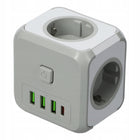 Przedłużacz Rozgałęźnik Kostka Trójnik Do Gniazdka Włącznik Ładowarka USB adapter elektryczny 3-wyjściowy z uziemieniem