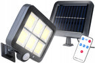 Lampa LED z panelem słonecznym sterowana pilotem z detekcją ruchu zmierzchu naświetlacz zewnętrzny 1200 lm IP65 4500 K