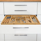 Wkład do szuflady na sztućce GreenBlue 43 x 50 cm organizer kuchenny bambusowy brązowy, 9 przegródek, noże, widelce