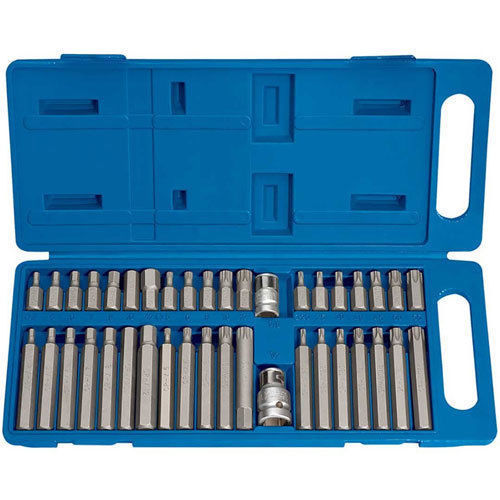 Zestaw bitów kluczy imbus spline torx 40 el bity walizka+adaptery 1/2, 3/8 do śrub, mechaniki samochodowej i prac
