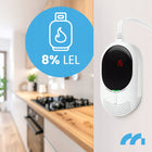 Czujnik gazu czadu LPG alarm detektor tlenku węgla CO certyfikowany 2w1 LCD wykrywacz, sygnalizator przewodowy