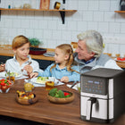 Frytkownica beztłuszowa AIR fryer voksar K11 XXL 8l 12w1 1800W + przepisy beztłuszczowa srebrny/szary