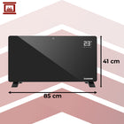 Grzejnik Elektryczny Szklany Kaminer 2500W WiFi + Pilot Czarny Wydajny 850 mm 410 mm grzewcza