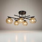 Lampa Sufitowa Nexus 5 czarny miodowy klosz 5x60W producent oprawa natynkowa E27 bez żarówek szerokość 71 cm