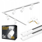 Zestaw Szynoprzewód Szyna 3m + 5x Lampa GU10 LED oświetlenie sufitowe do salonu i kuchni, 5 punktów światła, białe