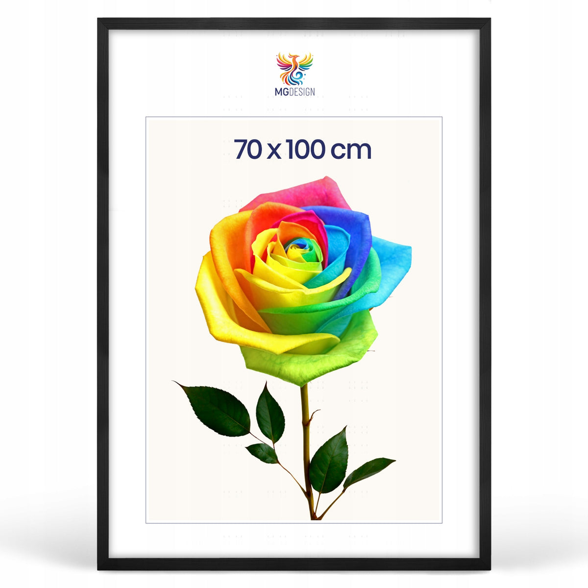 Ramka na zdjęcia 70 x 100 cm czarna, z naturalnego drewna oprawa fotografii, dekoracja ścienna do portretu