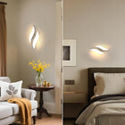 LAMPA ŚCIENNA CHROM KINKIET LED NOWOCZESNA DO SALONU KORYTARZA 3000K 12W oprawa metalowa srebrna 2 punkty świetlne do