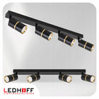Lampa sufitowa LED szyna SPOT oprawa halogenowa 4x GU10 TUBA CZARNA złota reflektor kierunkowy do salonu i kuchni
