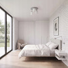 Lampa Sufitowa Żyrandol Plafon Szara Cementowa 3xSzklane Klosze Urban Gray oprawa wisząca E27, metalowa, do salonu i