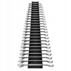 Wieszak na klucze płaskie i oczkowe metalowy czarny 45 CM na 25 kluczy PL organizer narzędziowy ścienny, uchwyt