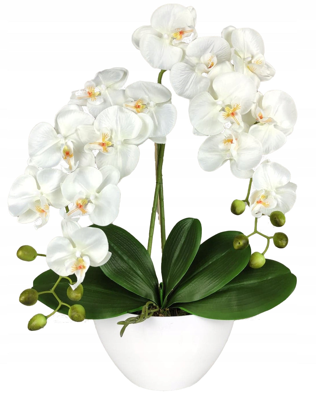 Sztuczny storczyk orchidea kwiaty sztuczne roślina dekoracyjna, ozdoba do wnętrz, zestaw 2 sztuki, wysokość 60 cm