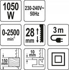 Yato piła szablasta lisi ogon lisica 230V 1050W +2 brzeszczoty YT-82281 pilarka posuwisto-zwrotna do drewna, cięcie do