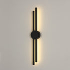 KINKIET LED LAMPA ŚCIENNA CZARNA NOWOCZESNA DO SALONU KORYTARZA 3000K 17W aluminiowa oprawa 2 punkty świetlne