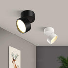 Oprawa natynkowa Lampa sufitowa GX53 Tuba Halogenowa ruchoma Spot LED czarne oczko punktowe, okrągły downlight do