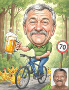 Karykatura ze zdjęcia A3 1 osoba antyrama rysunek humorystyczny na podstawie fotografii, portret personalizowany