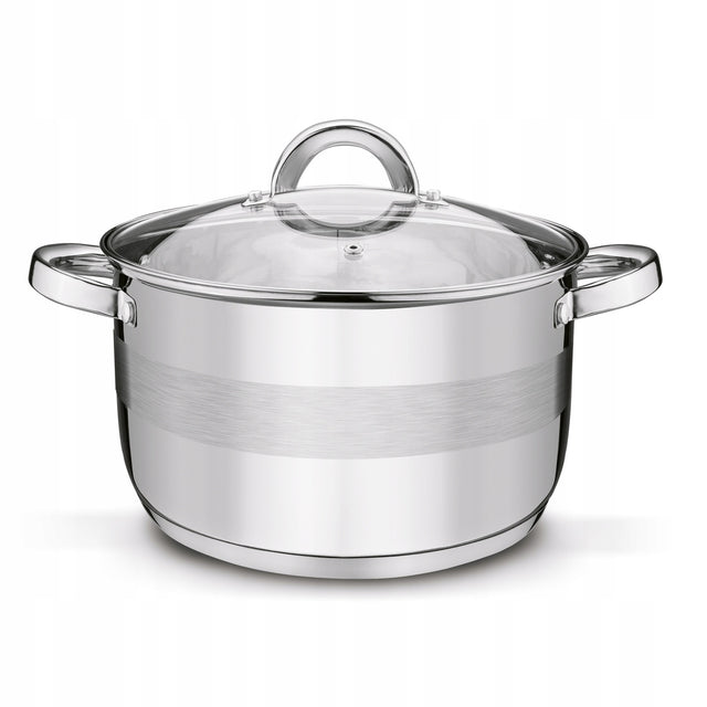 Garnek indukcja Gaz solidny nierdzewny Pokrywką Tadar Roger II 5,7l 24cm naczynie do gotowania, do kuchni ceramicznej, srebrne