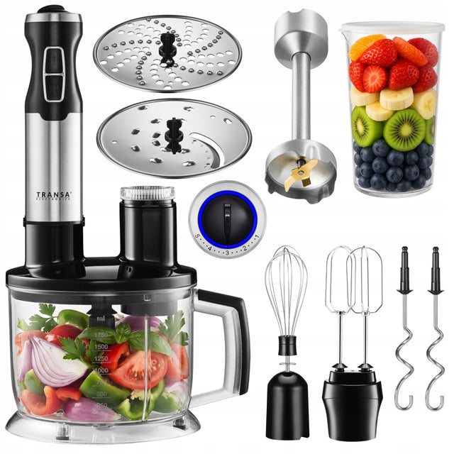 Blender ręczny wielofunkcyjny mikser malakser zestaw 6w1 duża MOC 1800W