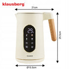 Czajnik elektryczny Klausberg KB-9005 1,7l LED dotyk regulacja tem Programy 1.7 l 2200 w beżowy metal, tworzywo sztuczne