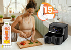 Frytkownica beztłuszczowa dwukomorowa duża 10,2l AIR fryer XL berdsen 1700W czarny