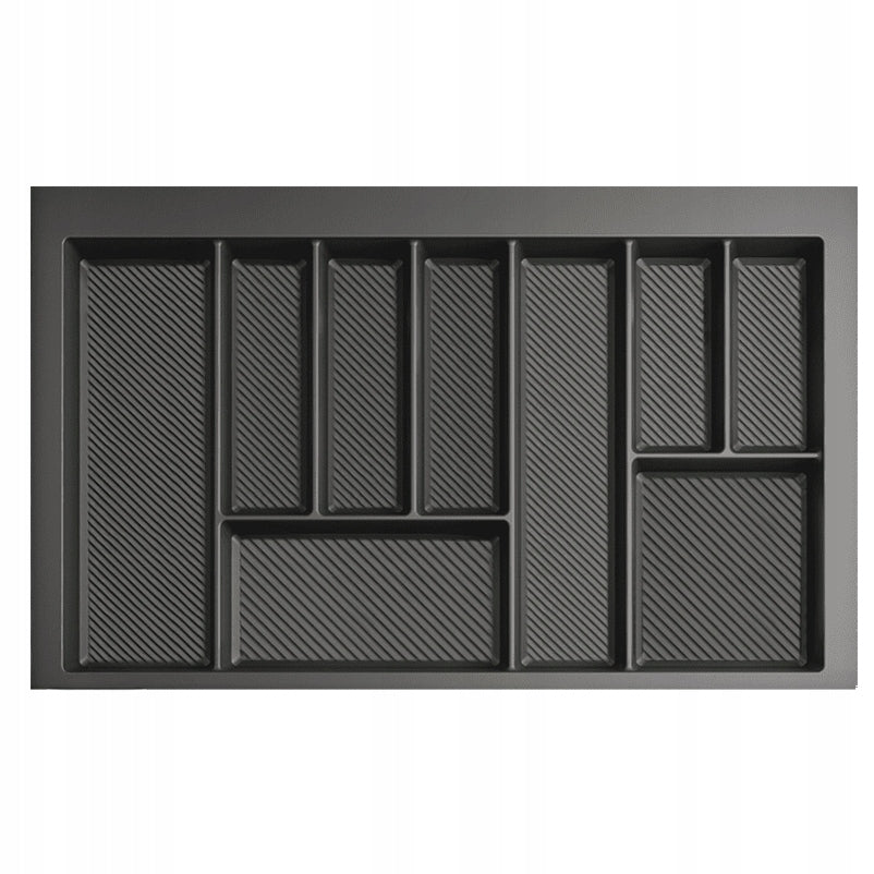 Wkład do szuflady kuchennej blum organizer na sztućce - rejs MAX grafit 80 przybornik, 9 przegródek, 75x49 cm, tworzywo
